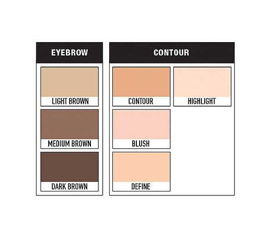 Rude Cosmetics Cejas | In Your Face 3-In-1 Palette Rude Cosmetics - Venta Al Por Mayor Pack 4 Unidades (Rc-75028)