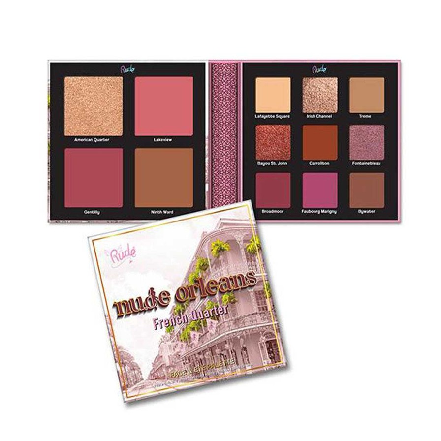 Rude Cosmetics Paletas | Paleta De Ojos Y Rostro Nude Orleans Rude Cosmetics - Venta Al Por Mayor 4 Unidades (Rc-21048)