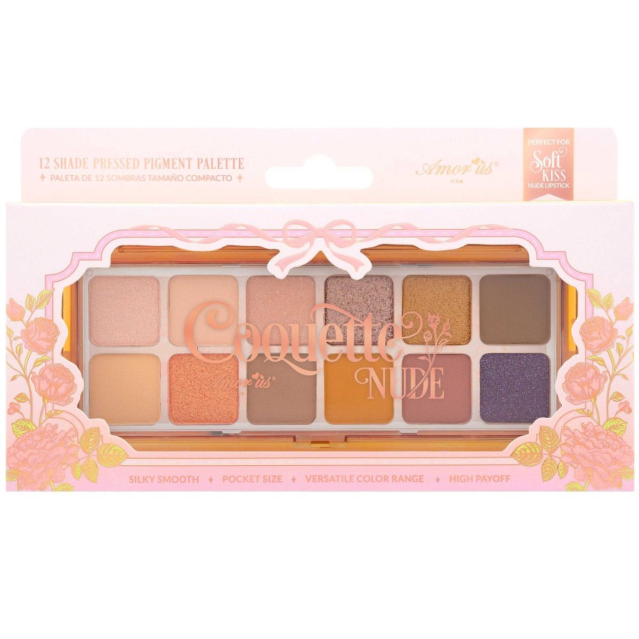 Amor Us Sombras | Paleta De Pigmentos Compactos Coquette Nude Amor Us - Venta Al Por Mayor Display 12 Unidades (Co-Ncesd)