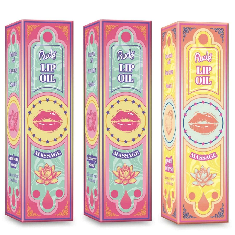 Rude Cosmetics Brillos | Aceite De Labios Massage Surtidos Rude Cosmetics - Venta Al Por Mayor 12 Unidades (Rc-38142-44)