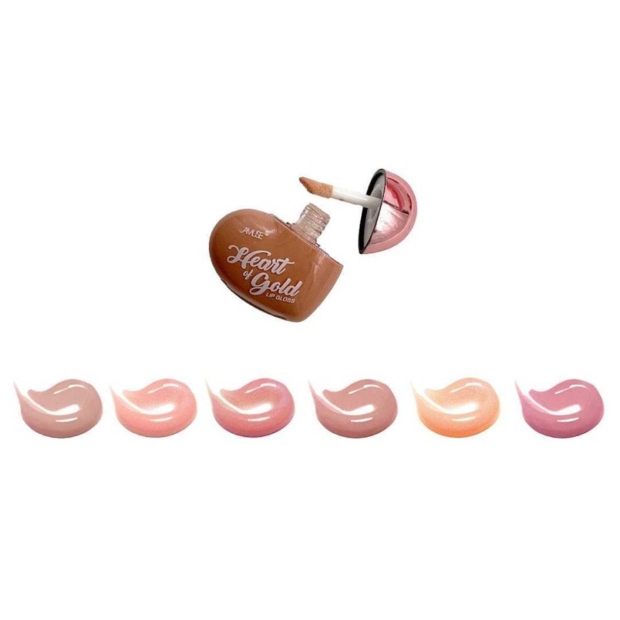 Amuse Brillos | Brillo De Labios Heart Of Gold Amuse - Venta Al Por Mayor Display 24 Unidades (Lip2153)