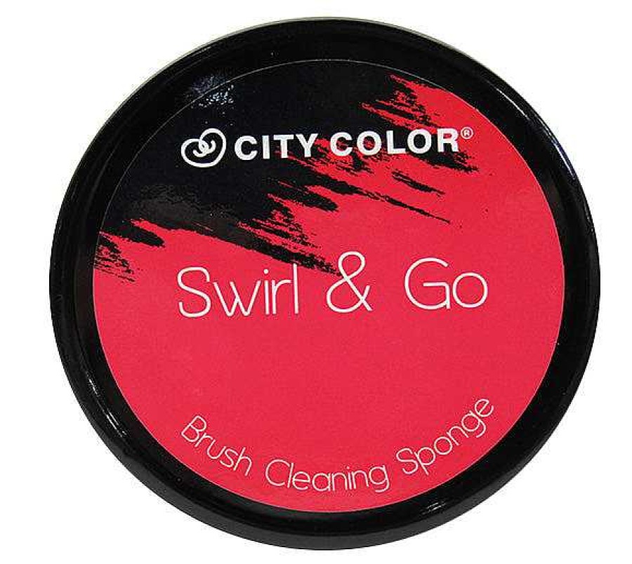 City Color Limpiador De Brochas | Esponja Limpiadora Para Brochas Swirl & Go City Color - Venta Al Por Mayor Display 16 Unidades (T-0026)