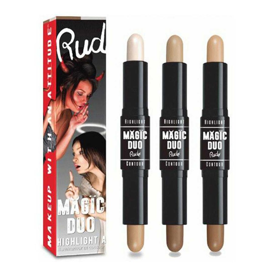 Rude Cosmetics Contorno | Magic Duo Iluminador & Contorno Variados Rude Cosmetics - Venta Al Por Mayor 6 Unidades (Rc-Mdh3)