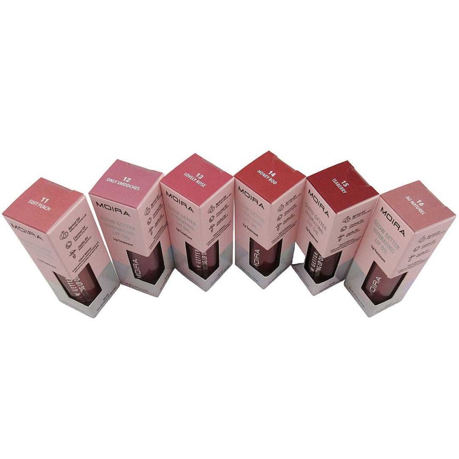 Moira Beauty Brillos | Aceite Labial Hidratante Glow Getter Surtido Moira Beauty - Venta Al Por Mayor 6 Unidades (Glo011-016)