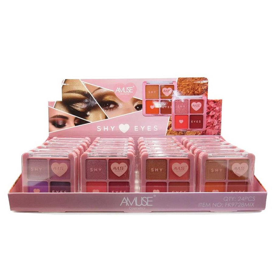 Amuse Paletas | Paleta De Sombras Shy Quad Amuse - Venta Al Por Mayor Display 24 Unidades (Fk9728Mix)