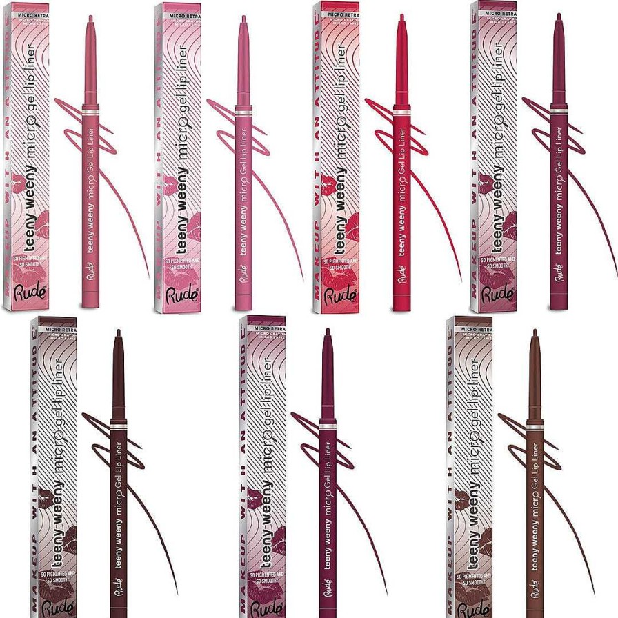 Rude Cosmetics Delineador De Labios | Delineador De Labios En Micro Gel Surtido - Teeny Weeny - Rude Cosmetics - Venta Al Por Mayor Pack 13 Unidades (Rc-Tw884) - En Promoci N