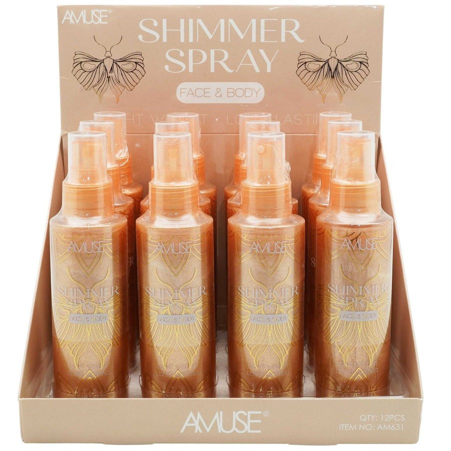 Amuse Fijadores | Spray Brillante Para Rostro Y Cuerpo Amuse - Venta Al Por Mayor Display 12 Unidades (Am631)