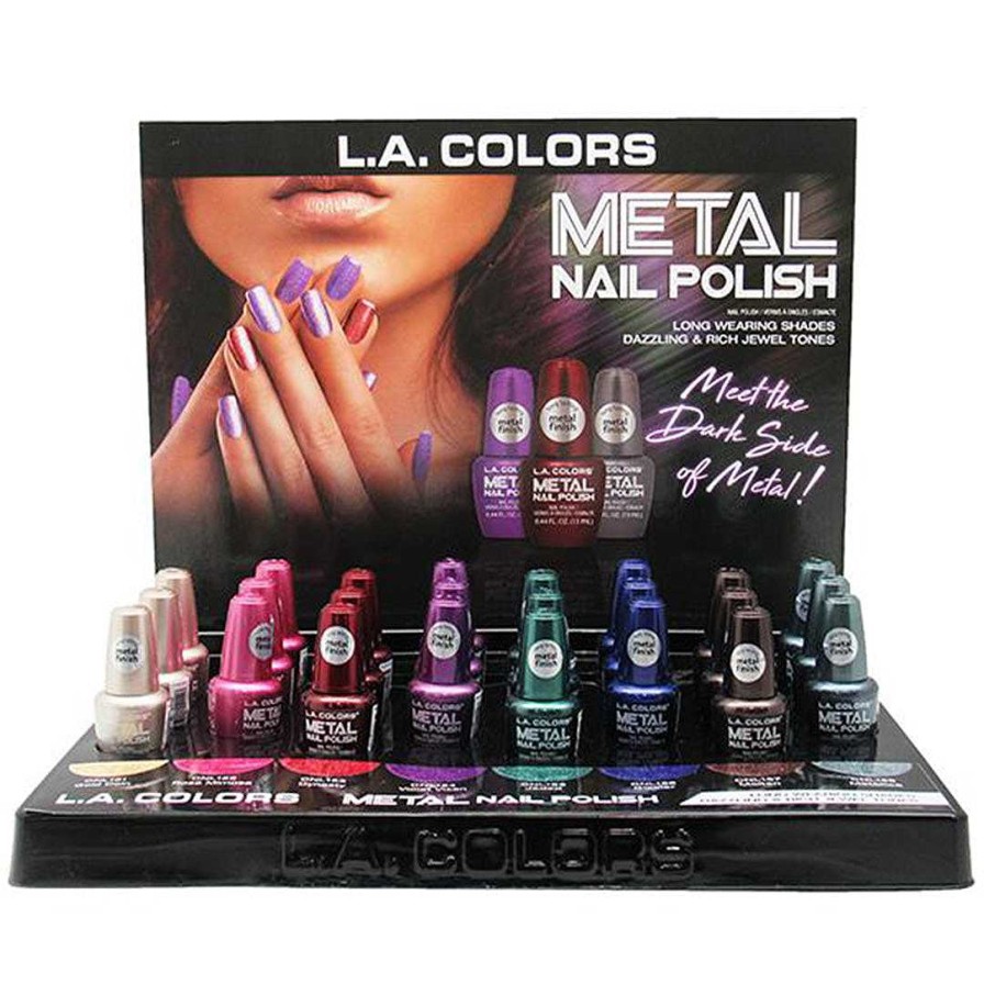 L.A. Colors Esmalte De U As | Esmalte De U As Metal Oscuro L.A. Colors - Venta Al Por Mayor Display 24 Unidades (Clac439)