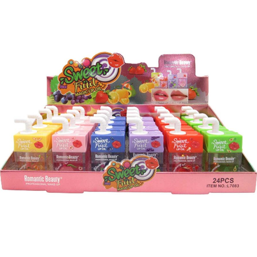 Romantic Beauty Brillos | Aceite M Gico Para Labios Sweet Fruit - Romantic Beauty - Venta Al Por Mayor Display 24 Unidades (L7083)