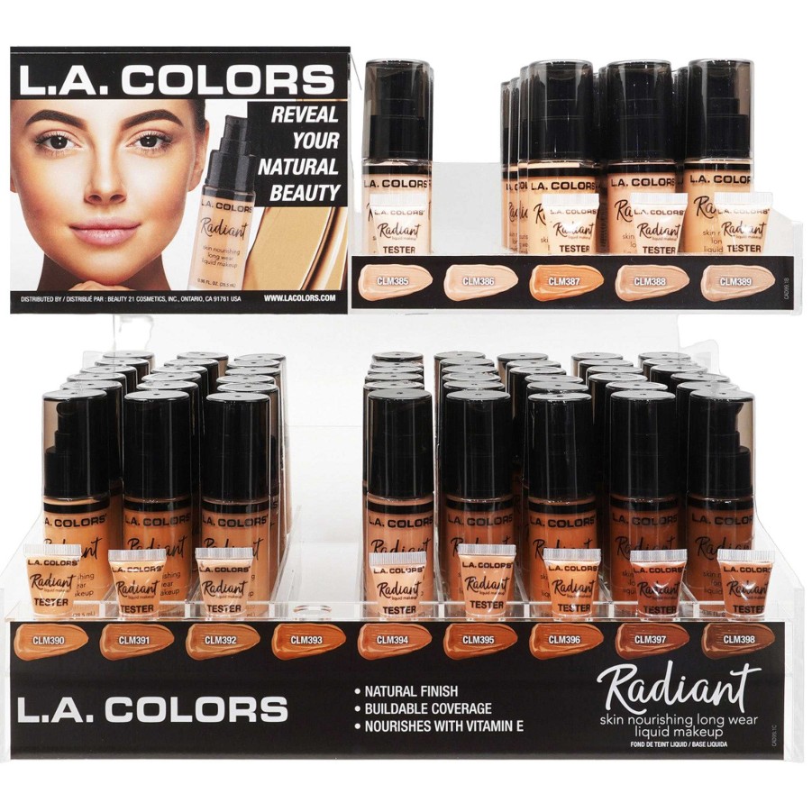 L.A. Colors Bases | Maquillaje Liquido Radiant L.A. Colors - Venta Al Por Mayor Display 108 Unidades (Cad99.1)