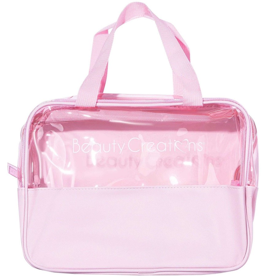 Beauty Creations Accesorios | Cosmetiquera Transparente Rosa Beauty Creations - Venta Al Por Mayor 5 Unidades (Bccpb1)