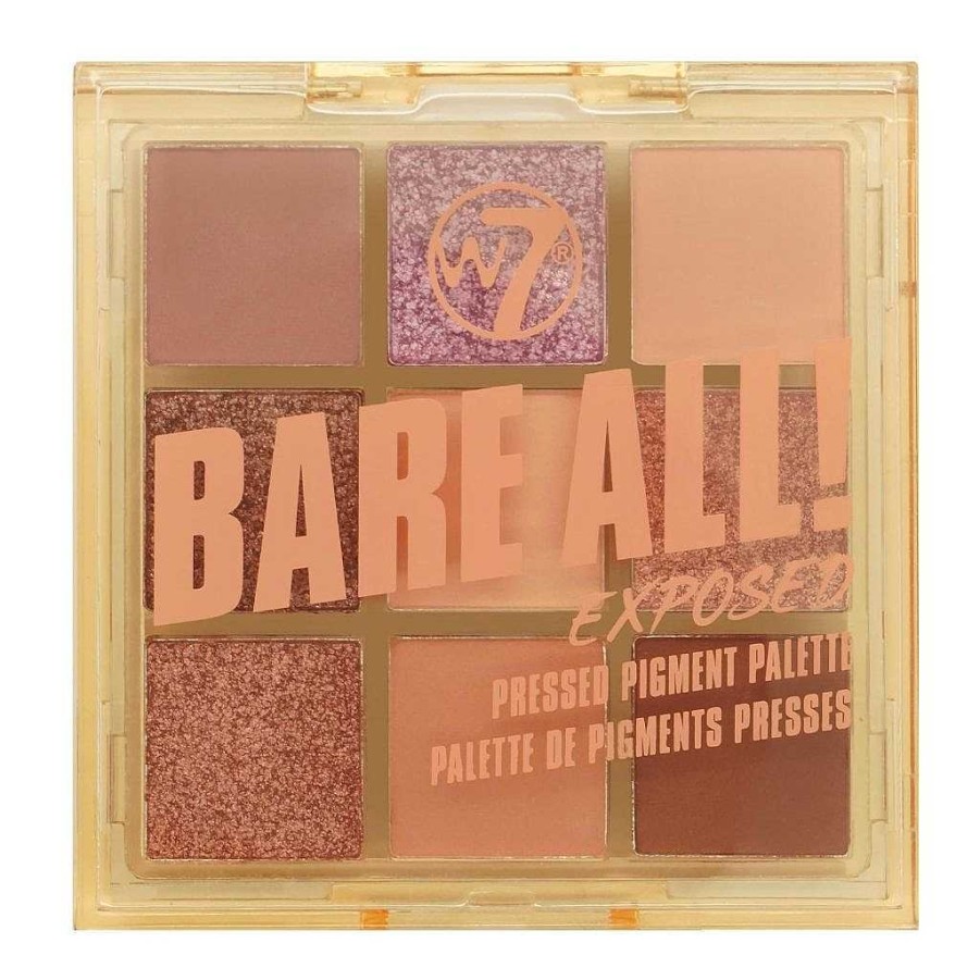 W7 Paletas | Paletea Bare All Exposed Pigmentos Prensados W7 - Venta Al Por Mayor Display 8Pcz (Bareae)