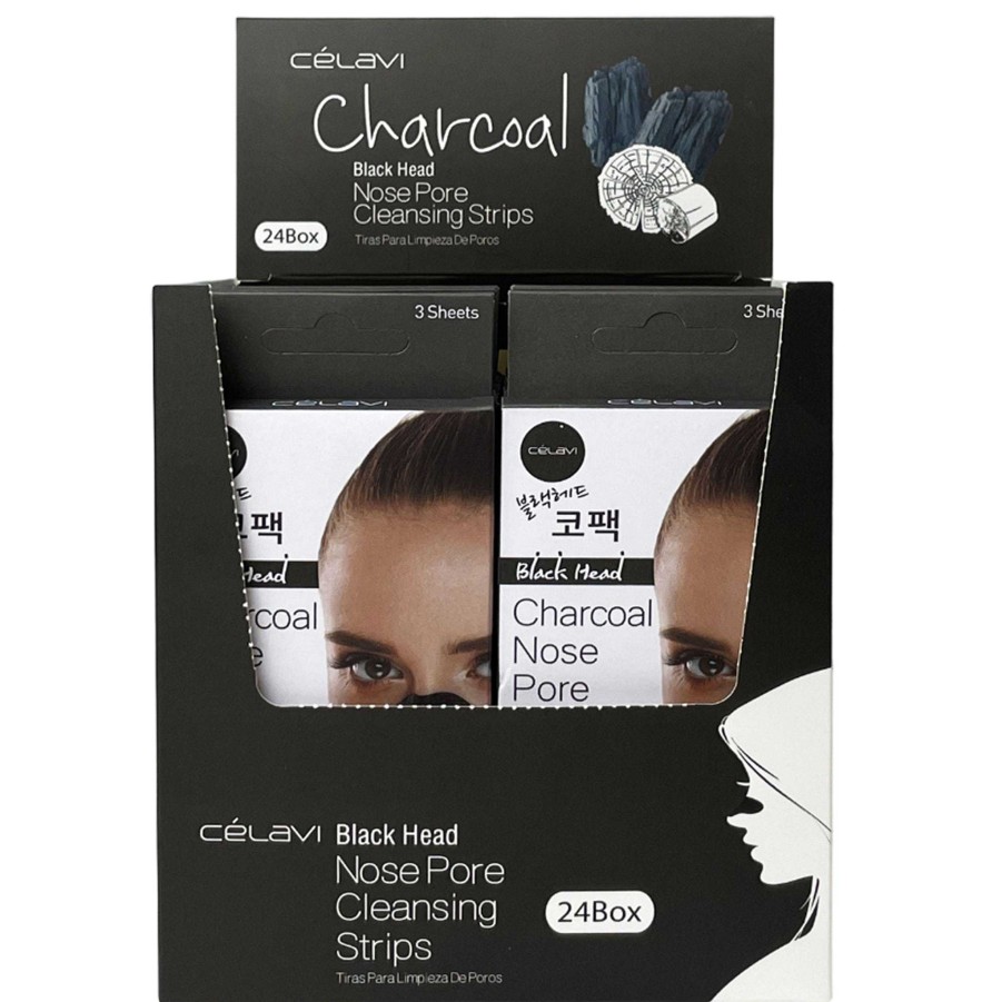 Celavi Mascara Facial | Bandas De Carb N Para Poros Nasales Celavi - Venta Al Por Mayor Display 24 Unidades (Np002B)